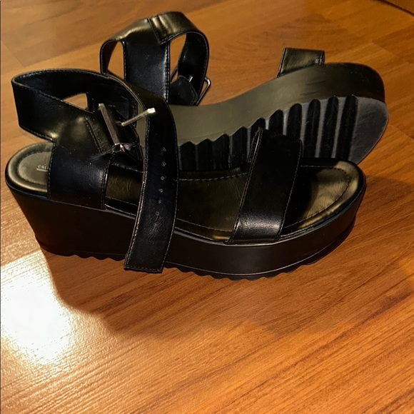 Call It Spring Black Sandals with Strappy Design - Picture 1 of 7